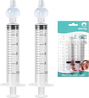 Blendura Paquete de 2 Jeringa Lavado Nasal Bebe 10 ml, Aspirador Nasal para Bebe Saca Mocos para Bebes, Segura y Cómoda, P...