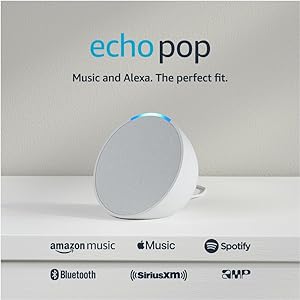 Amazon Echo Pop | Full sound compact smart speaker with Alexa | Glacier White