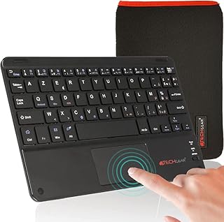 TECHGEAR Pro Clavier AZERTY Bluetooth Sans Fil avec Pavé Tactile Multifonctionnel Intégré pour Tablette et Téléphone, LG, ...