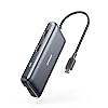 Anker 553 USB-C Hub, 8-in-1 USB C Dock, Dual 4K HDMI USB C to USB Adapter, 1 Gbps Ethernet USB Hub, 100W Power Delivery, SD Card Reader for MacBook Pro, XPS and More