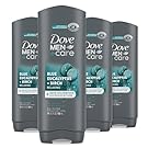 DOVE MEN + CARE Mens Body Wash Blue Eucalyptus and Birch 4 Count Dry Skin Body Wash with Micromoisture, Effectively Washes Away Bacteria While Nourishing Your Skin, 18 oz