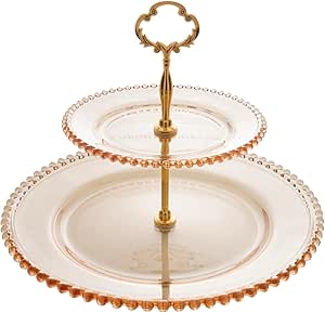 Wolff Pearl Prato Duplo para Doces de Cristal, Laranja (Âmbar), 19/32 x 24 cm