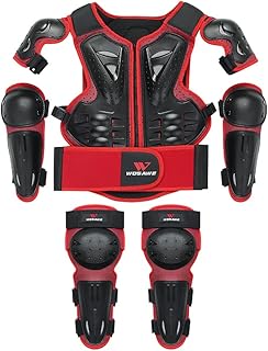 WOSAWE Kids Dirt Bike Chest Protector Skating Knee Elbow Pads Youth ATV Spine Protective Gear Kit