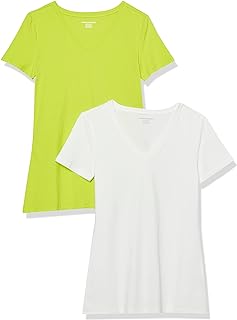 Amazon Essentials Women's Classic-Fit Short-Sleeve V-Neck T-Shirt, Multipacks