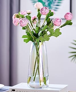 Premium kwaliteit grote vaas 22 cm - prachtige heldere bloemenvaas - kristallen glazen vaas voor woondecoratie - vazen voo...