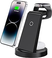 3 in 1 Charging Station for iPhone, Wireless Charger for iPhone 15 14 13 12 11 X Pro Max & Apple Watch - Wireless...