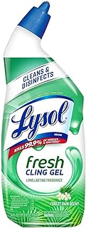 Lysol Toilet Bowl Cleaner Gel, For Cleaning and Disinfecting, Stain Removal, Forest Rain Scent, 24oz