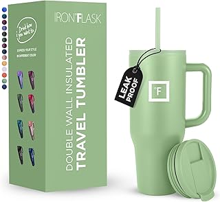 IRON °FLASK Co-Pilot Insulated Mug w/Straw & Flip Cap Lids - Cup Holder Bottle for Hot, Cold Drink - Leak-Proof - Water, C...