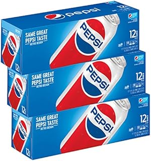 Pepsi Soda, Fridge Pack Bundle, 12 fl oz, 36 Cans (Packaging May Vary)