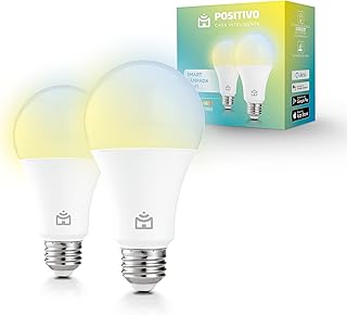 Kit Smart Lâmpada Wi-Fi Positivo Casa Inteligente, Iluminação Branca (Quente e Fria) e RGB (Até 16 Milhões de Cores), 9W, ...