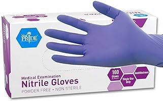 MedPride Powder-Free Nitrile Exam Gloves, Iris Blue, Medium, Box/100