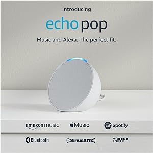 Certified Refurbished Echo Pop | Full sound compact smart speaker with Alexa | Glacier White