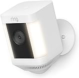 Ring Spotlight Cam Plus, Battery | Two-Way Talk, Color Night Vision, and Security Siren (2022 release) - White