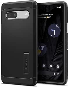 Spigen Tough Armor Designed for Pixel 7a Case (2023) [Kickstand] [Military-Grade Protection] - Black