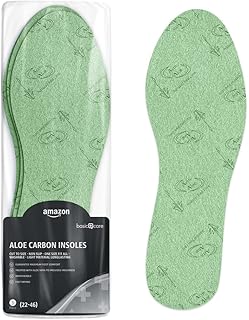 Amazon Basic Care - Plantillas de carbón activado, Verde, 3 pares (Talla 22-46), paquete de 1