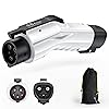 SYNCWIRE Tesla to J1772 Adapter for J1772 PHEVs & EVs, 48A/250V AC, Compatible with Tesla High Powered Connector, Destination Charger, and Mobile Connector - White