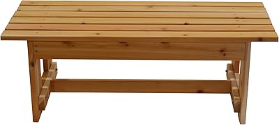 Premium Cedar Outdoor Garden Bench with Flat Seat (48” Wide, 18” Deep, 17” Tall)