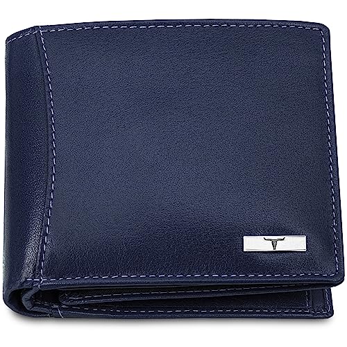 URBAN FOREST Oliver Aniline Blue Leather Wallet for Men