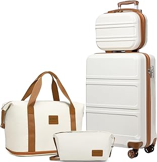 Kono Koffer Lichtgewicht ABS Hard Shell Carry-Ons Cabin Case met TSA Lock Bagage Sets van 4 Stuk Inbegrepen Weekender Tas...