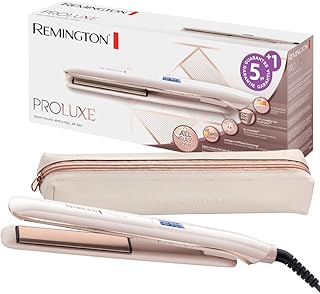 Remington Plancha de Pelo ProLuxe, Tecnología OPTIHeat, Placas Flotantes Extralargas, Resultados Profesionales, Cerámica, ...