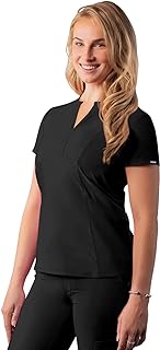 Adar Addition Scrubs for Women - Notched V-Neck Scrub Top