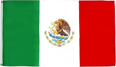 AZ FLAG - Mexico Flag - 2x3 Ft - 100D Polyester Mexican Banner with Two Metal Grommets - Fade Resistant - Vivid Colors - 2' x 3' Feet - 90x60 Cm