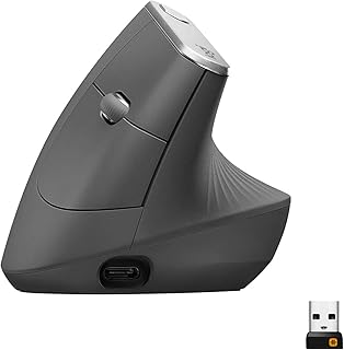 Logitech MX Vertical Souris sans Fil Ergonomique, Multi-Dispositifs, Bluetooth ou 2,4 GHz avec Récepteur USB Unifying, Sui...