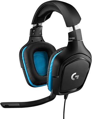 Headset Gamer Logitech G432 7.1 Dolby Surround para PC, PlayStation, Xbox e Nintendo Switch - Preto/Azul