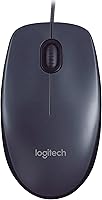 Logitech M90 USB Muis, 1000 DPI Optische Tracking, Links-en Rechtshandig, PC/Mac/Laptop - Grijs