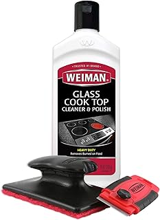 Weiman Cooktop and Stove Top Cleaner Kit - Glass Cook Top Cleaner and Polish 10 oz. Scrubbing Pad, Cleaning Tool, Razor, S...