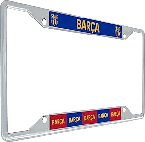 Desert Cactus FC Barcelona Barça License Plate Frame Football Club Soccer Futbol Metal for Front or Back of Car Officially Licensed (Style 2)