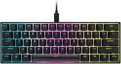 Corsair K65 RGB Mini 60% Mechanical Gaming Keyboard - Cherry MX Speed - Black (Renewed)