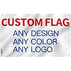 Anley Custom Flag 5x8 Foot Customized Flags Banners - Personalize Print Your Own Logo/Design/Words - Vivid Color, Canvas Header and Double Stitched 5 X 8 Ft - Single Sided (4 Corner Grommets)