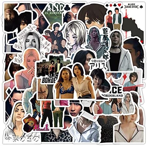 50pcs Alice in Borderland TV Series Stickers for Teens Laptop, Cool Science Fiction Game Vinyl Decals for Water Bottles Bike Scrapbook Phone Luggage Skateboard Guitar