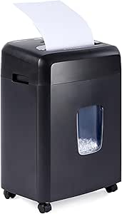 Amazon Basics 12 Sheet (new model) Micro Cut Paper and Credit Card CD Shredder With 6 Gallon Bin, Black