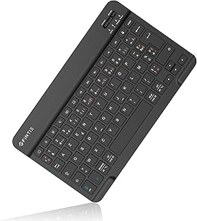 FINTIE Clavier sans Fil Bluetooth 10 Pouces, [AZERTY Français] Clavier Léger Fin Keyboard pour iPad, iPad Pro, iPad Air, A...