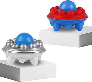 2 Pack Anboor Pop Fidget Toys, 3D Silicone UFO Push Bubbles Sensory Toy Pop Stress Ball Anxiety Stress Reliever Toy for Au...