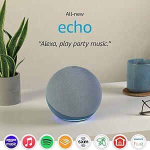 Certified Refurbished Echo (4th Gen) | With premium sound, smart home hub, and Alexa | Twilight Blue