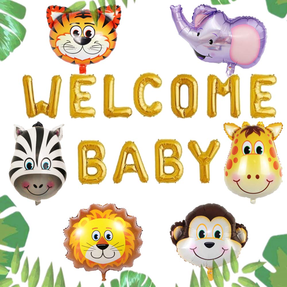 Buy LaVenty Set of 7 Welcome Baby Jungle Safari Balloons Safari Baby ...