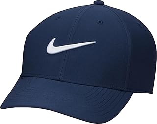 Nike Standard Dri-fit Club Structured Swoosh Golf Hat Blue