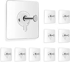 Zulaxy Photo Frame Hooks for Wall Without Drilling, 10 Pack Self Adhesive Hooks for Wall Heavy Duty Strong Nail Free for...