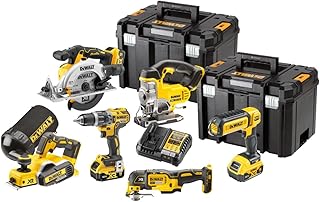 DeWalt DCK667P3T-GB 18V LXT Cordless Brushless 6 Piece Kit with 3 x 5.0Ah Batteries, Charger & Cases