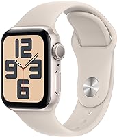 Apple Watch SE (2nd Gen) [GPS 40mm] Smartwatch with Starlight Aluminum Case with Starlight Sport Band S/M. Fitness &...