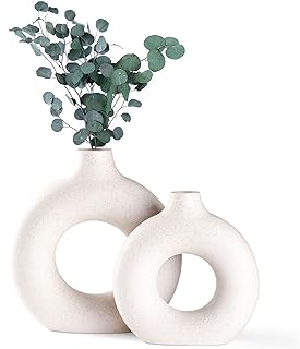 Cemabt Vazen voor pampasgras, creatieve vaas voor modern interieur, handgemaakte vaas, keramiek, voor gedroogde bloemen, k...