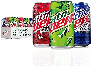 Mountain Dew 3 Flavor Core Variety Pack (Dew, Code Red, Voltage), 12 Fl Oz (Pack of 18)