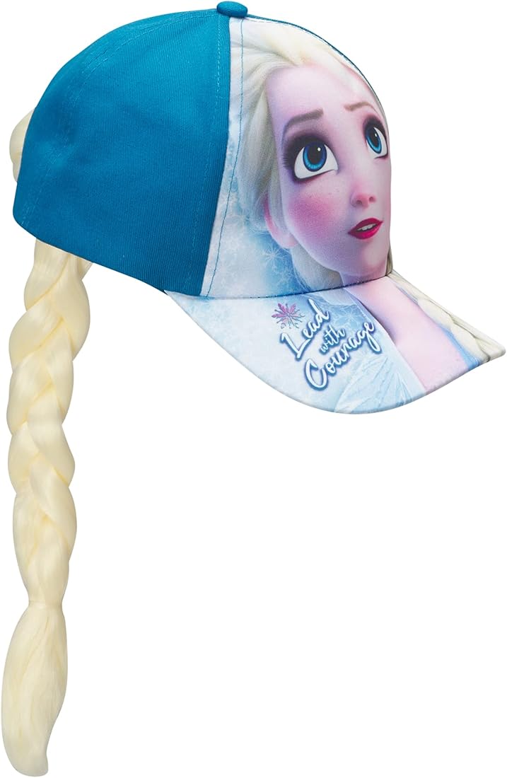 Buy Disney Frozen Queen Elsa & Anna Baseball Cap with Faux Hair ...