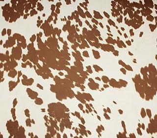 Suede Velvet Fabric Udder Madness Upholstery Cow Print 54" Wide Sold by The Yard (Bronze)