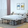 Amazon Basics Sturdy Heavy-Duty Non-Slip Platform Bed Frame Queen Size Storage, Steel Slat Support, Noise Free, Easy Assembly, 18 inch, Black