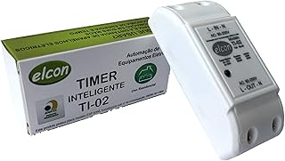 Timer Elcon Interruptor Inteligente, TI-02, Funciona com Alexa, Branco