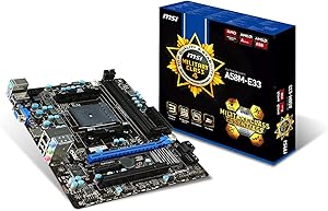 MSI A58M-E33 M-ATX Motherboard, FM2+ Socket, AMD A58 Chipset, DDR3 Memory, PCI-E Gen3 (1x16), Gigabit LAN, VGA, HDMI, DirectX 11, RAID Support